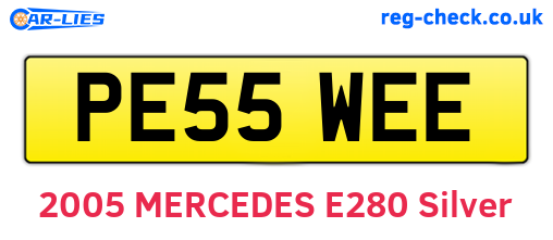 PE55WEE are the vehicle registration plates.