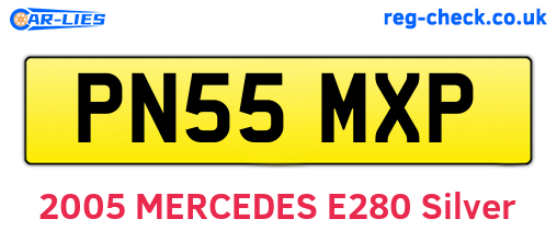 PN55MXP are the vehicle registration plates.