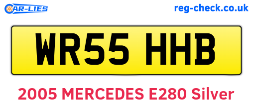 WR55HHB are the vehicle registration plates.