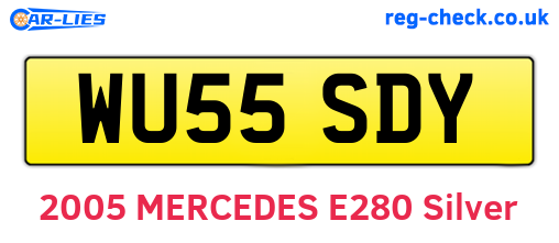 WU55SDY are the vehicle registration plates.