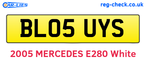 BL05UYS are the vehicle registration plates.