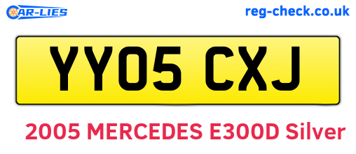 YY05CXJ are the vehicle registration plates.