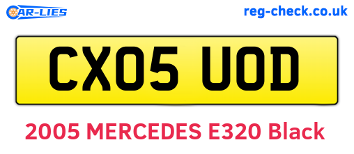 CX05UOD are the vehicle registration plates.
