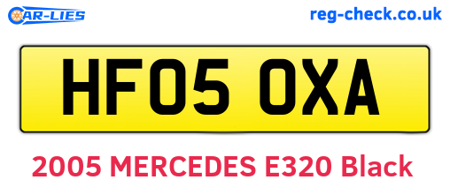 HF05OXA are the vehicle registration plates.