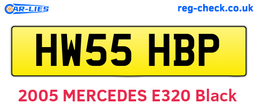 HW55HBP are the vehicle registration plates.