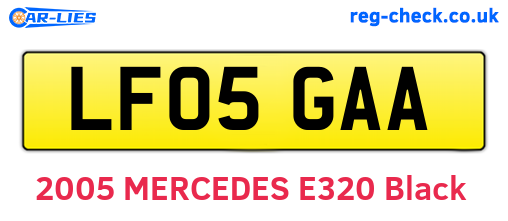 LF05GAA are the vehicle registration plates.
