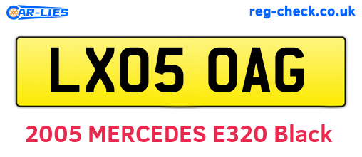 LX05OAG are the vehicle registration plates.