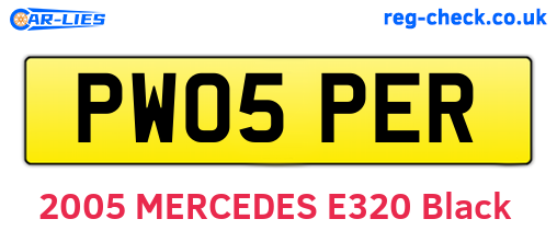 PW05PER are the vehicle registration plates.