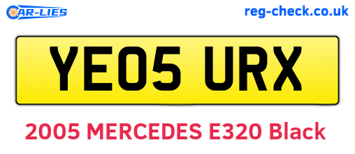 YE05URX are the vehicle registration plates.