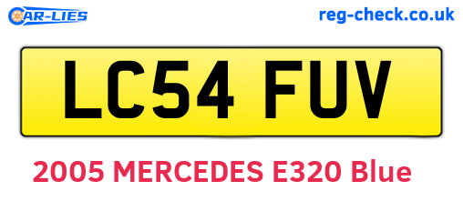 LC54FUV are the vehicle registration plates.