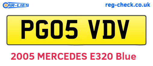PG05VDV are the vehicle registration plates.