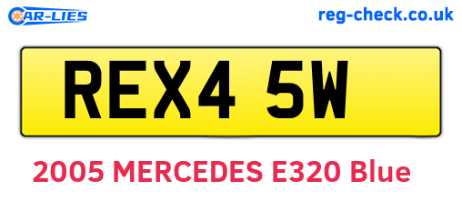 REX45W are the vehicle registration plates.
