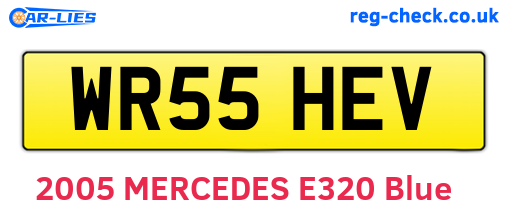 WR55HEV are the vehicle registration plates.