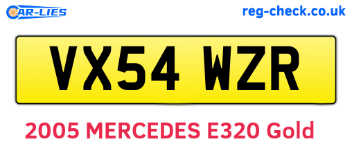 VX54WZR are the vehicle registration plates.