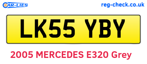 LK55YBY are the vehicle registration plates.