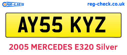 AY55KYZ are the vehicle registration plates.