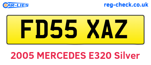 FD55XAZ are the vehicle registration plates.
