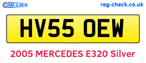 HV55OEW are the vehicle registration plates.