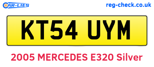 KT54UYM are the vehicle registration plates.