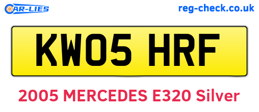 KW05HRF are the vehicle registration plates.
