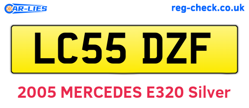 LC55DZF are the vehicle registration plates.
