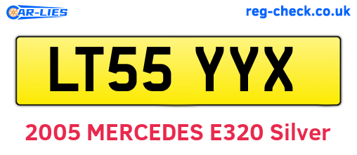 LT55YYX are the vehicle registration plates.