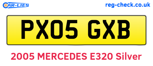 PX05GXB are the vehicle registration plates.