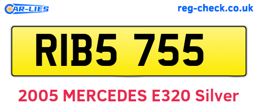RIB5755 are the vehicle registration plates.