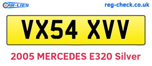 VX54XVV are the vehicle registration plates.
