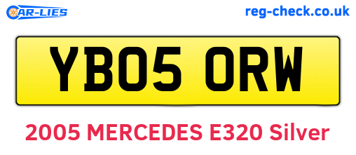 YB05ORW are the vehicle registration plates.