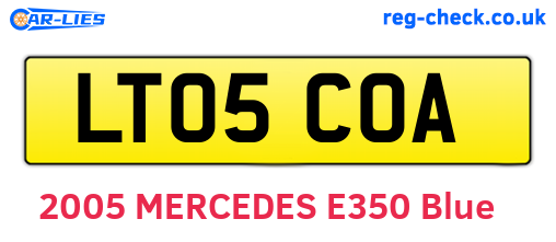 LT05COA are the vehicle registration plates.