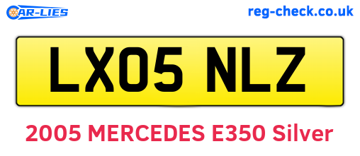LX05NLZ are the vehicle registration plates.