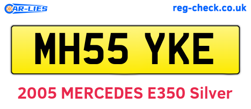 MH55YKE are the vehicle registration plates.