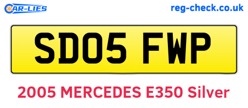 SD05FWP are the vehicle registration plates.
