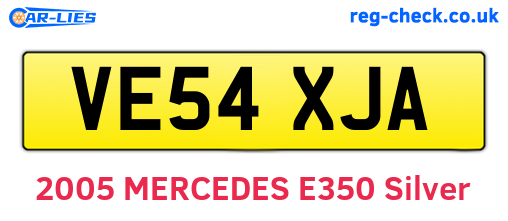 VE54XJA are the vehicle registration plates.