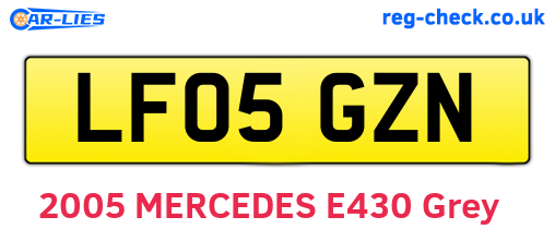 LF05GZN are the vehicle registration plates.