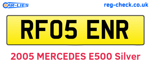 RF05ENR are the vehicle registration plates.