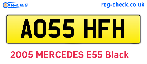 AO55HFH are the vehicle registration plates.
