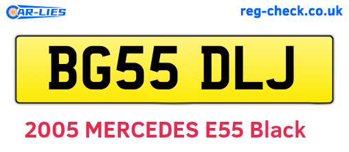 BG55DLJ are the vehicle registration plates.