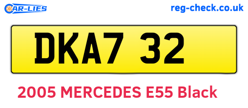 DKA732 are the vehicle registration plates.