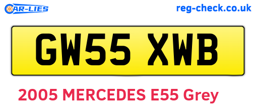 GW55XWB are the vehicle registration plates.