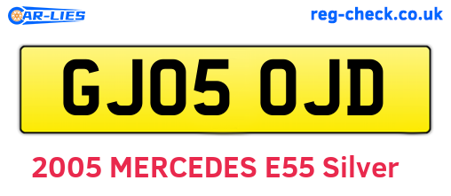 GJ05OJD are the vehicle registration plates.