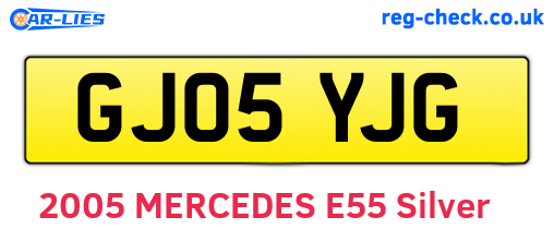 GJ05YJG are the vehicle registration plates.