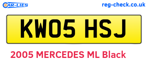 KW05HSJ are the vehicle registration plates.