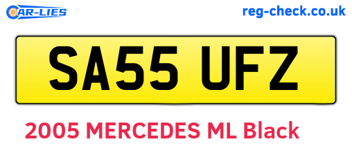 SA55UFZ are the vehicle registration plates.