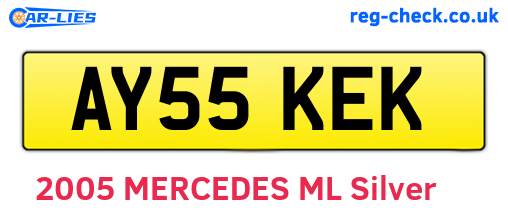 AY55KEK are the vehicle registration plates.