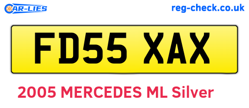 FD55XAX are the vehicle registration plates.