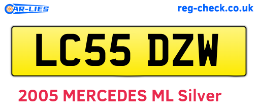 LC55DZW are the vehicle registration plates.