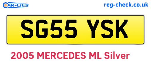 SG55YSK are the vehicle registration plates.
