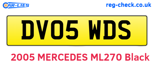 DV05WDS are the vehicle registration plates.